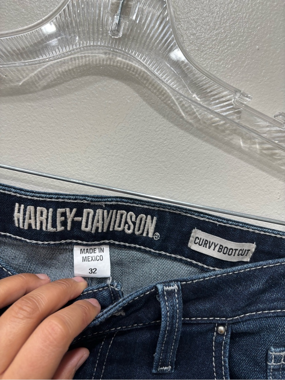 Harley Davidson Curvy Bootcut Stretch Jeans Women’s Size 32 - Picture 2 of 13